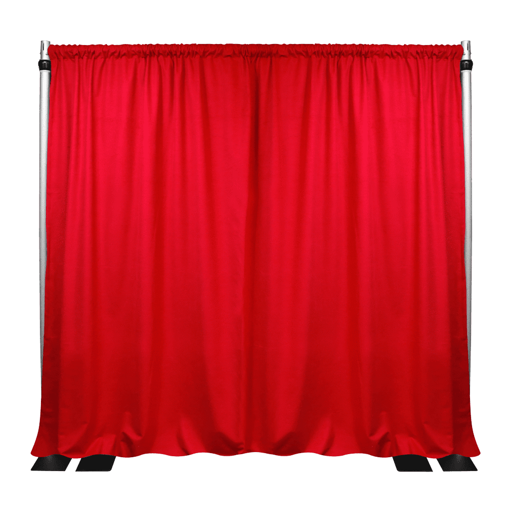 PIPE AND DRAPE USA 15&#39; W X 15&#39;L / RED DRAPERY PANELS VELOUR